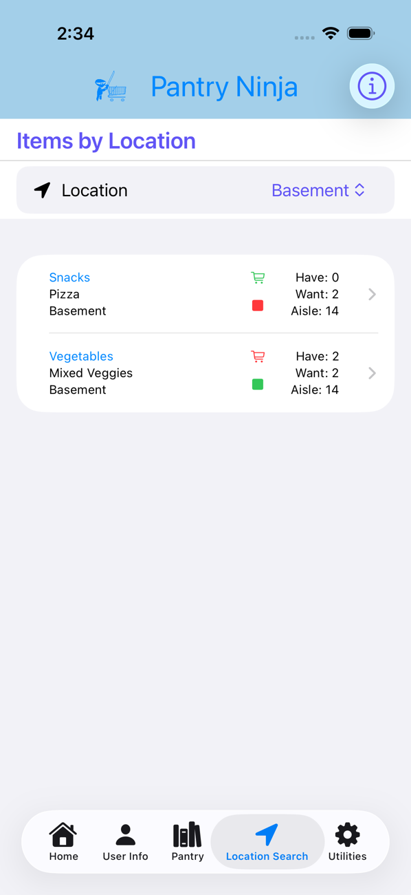 Items by location